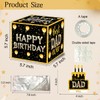 ChillHui Father Birthday Money Gift Boxes, Black Gold Birthday Money