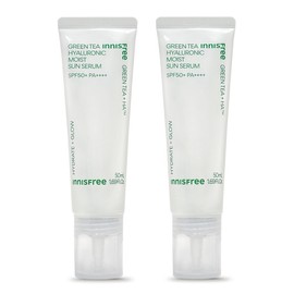 Innisfree Green Tea Hyaluronic Acid Moisture Sun Serum SPF50+ PA++++ 50mL x 2 / 이니스프리 그린티 히알루론산 수분 선세럼 SPF50+ PA++++ 50mL 2개
