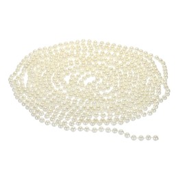 PATIKIL 6mm Faux Pearl Beads Garland, 16.4 Ft Pearl String Chain Pearl Roll for Craft Wedding Party Home Decorative Jewelry Making Christmas Tree, Beige