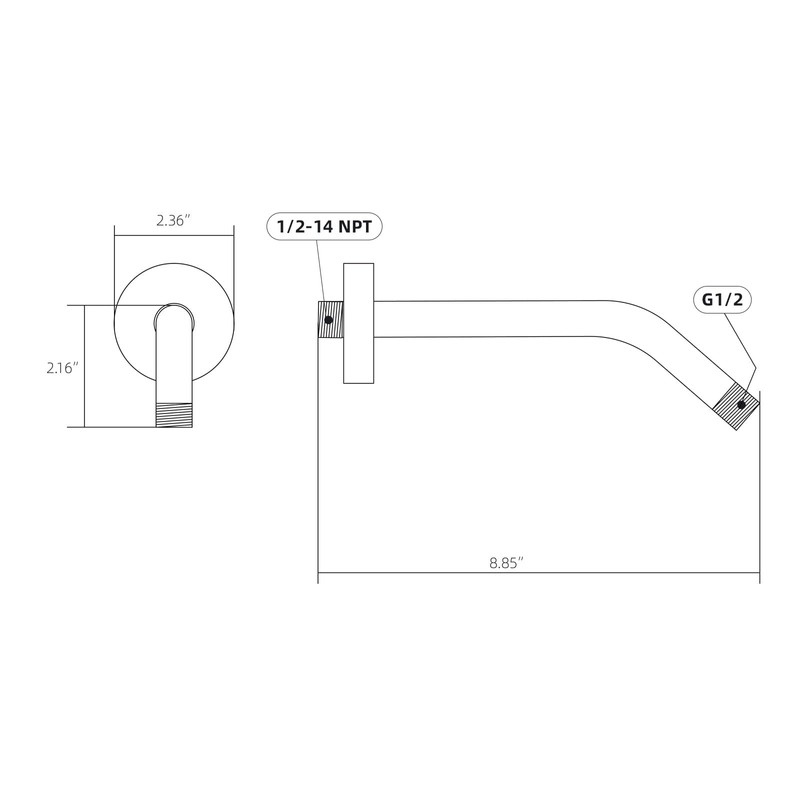 KAPHOME 8 Inch Shower Arm with Flange,Wall Mount Shower HeadArm