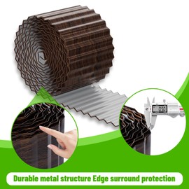 SnugNiture Corrugated Metal Garden Edging,8" x 20' Landscape Edging Border,Sturdy Metal Lawn Edging for Landscaping, Garden,Flower Bed and Yard