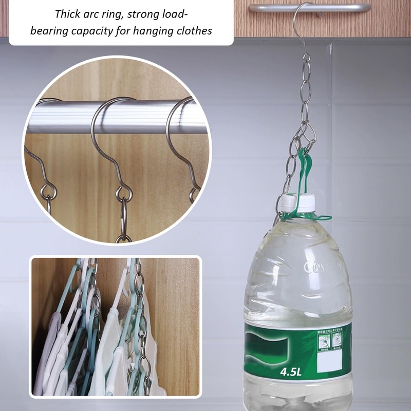 5 Piece Hanger Chain, Hanger Storage, Space Saving With Multiple