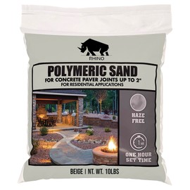 Rhino Power Bond Plus - Polymeric Sand for Pavers and Stone Joints up to a Maximum of 2 inches. (10 Pound, Beige)