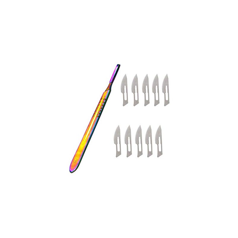 OdontoMed2011 Multi Titanium Rainbow Color Scalpel Handle #4 +10 Sterile