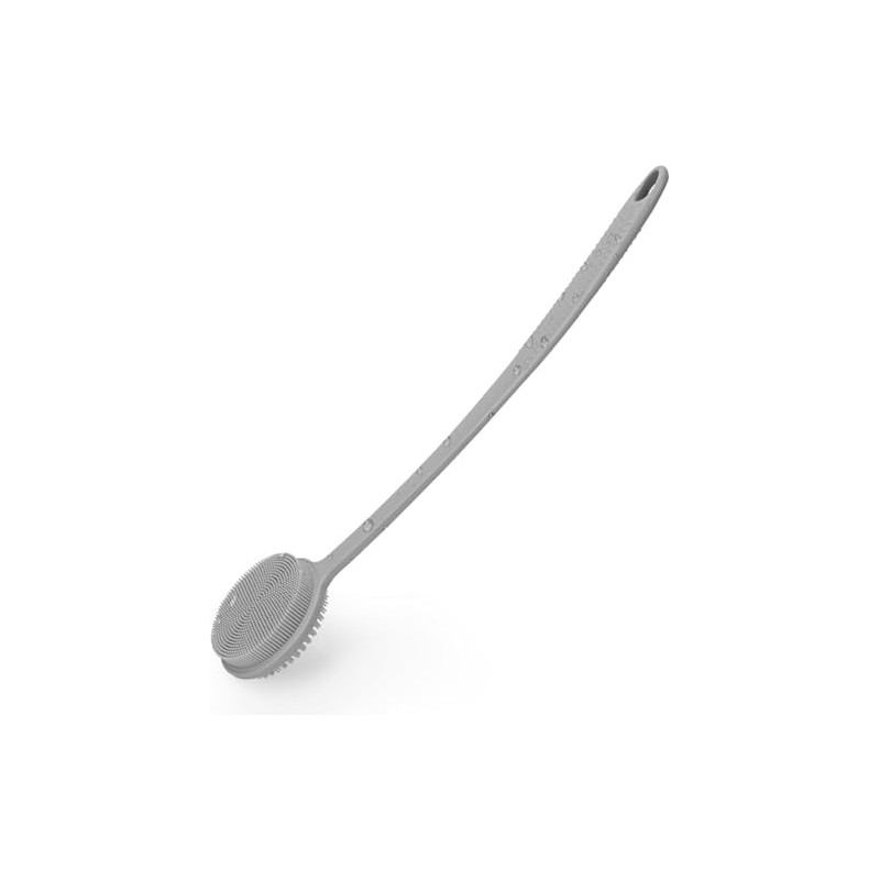 Cepillo de espalda para ducha de silicona con mango largo
