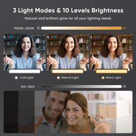 APEXEL Video Conference Lighting, Webcam Light with Tripod for Stream, Zoom Lighting with 3 Light Modes & 10 Brightness Level for Computer & Laptop, Computer Video Light for Video Calls, Online Class