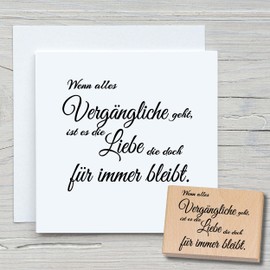 NEWSTAMPS Stamp "Wenn alles Vergänliche Motivstempel" Large Wooden & Rubber for Card Making, Wooden Stamps, Sayings, Sayings, Text Stamp, Lettering, Scrapbook, Textile Stamp, Decoration