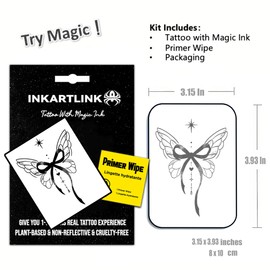 INKARTLINK Semi Permanent Tattoos, Temporary Tattoos for Girls, Party Tattoos, Waterproof, Natural and Realistic, Cruelty-free, Easy to Apply (Bow)