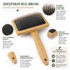 Sheepskin Rug Brush for Wool & Pet Grooming – Bamboo