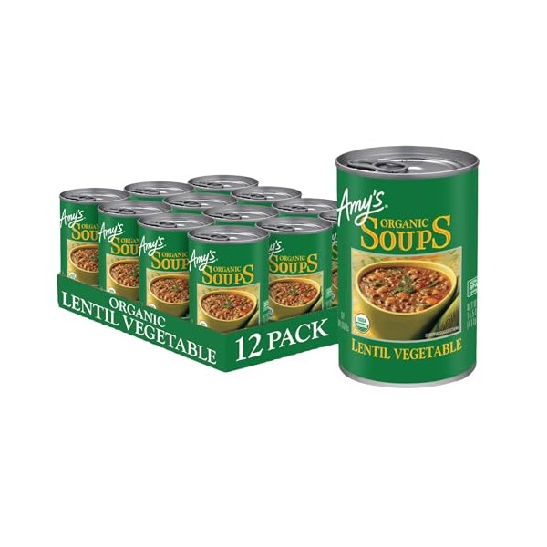 Amy's Amy's Soup, Vegan Lentil Vegetable Soup, Gluten Free, Made