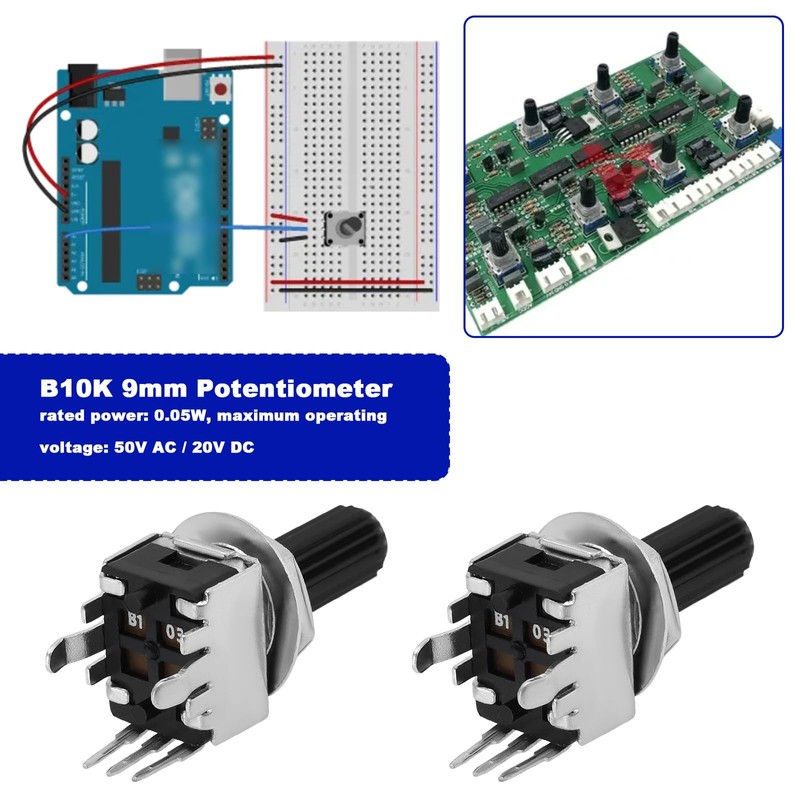 The Lord of the Tools 10 Pcs Logarithmic 9mm Potentiometer