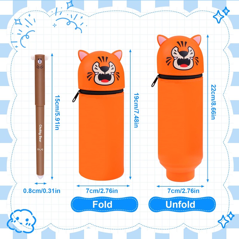 Pencil Case, orange, Tiger