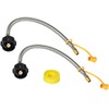 2 Pack 15" RV Propane Pigtail Hose, Stainless Steel 1/4"