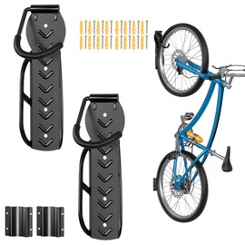 Soporte De Gancho Fijo para Colgar Bicicletas con Protector De Pared, JASUVII Soportes Para Bicicleta Pared Gancho Bicicleta Hasta 30kg De Carga (2 pcs)