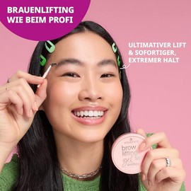 essence brow lifting gel set, transparent eyebrow gel with gel-like texture, long-lasting hold, vegan cosmetics without perfume, with brush applicator, 12 g