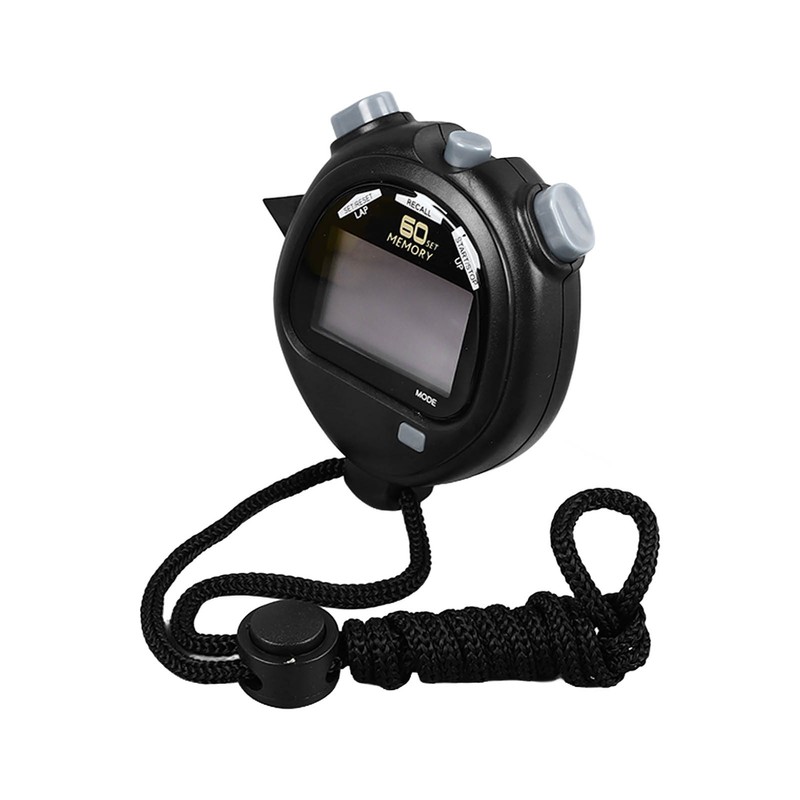 Stopwatch Timer 3 Rows and 60 Channels Larger Display Black