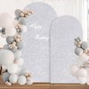 2 Set Sequin Arch Backdrop Covers Silver Arch Cover 6FT,