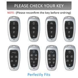 Qunzes Key Fob Cover with Heavy-duty Keychain for Hyundai Sonata Santa fe Cruz Tucson (Black)