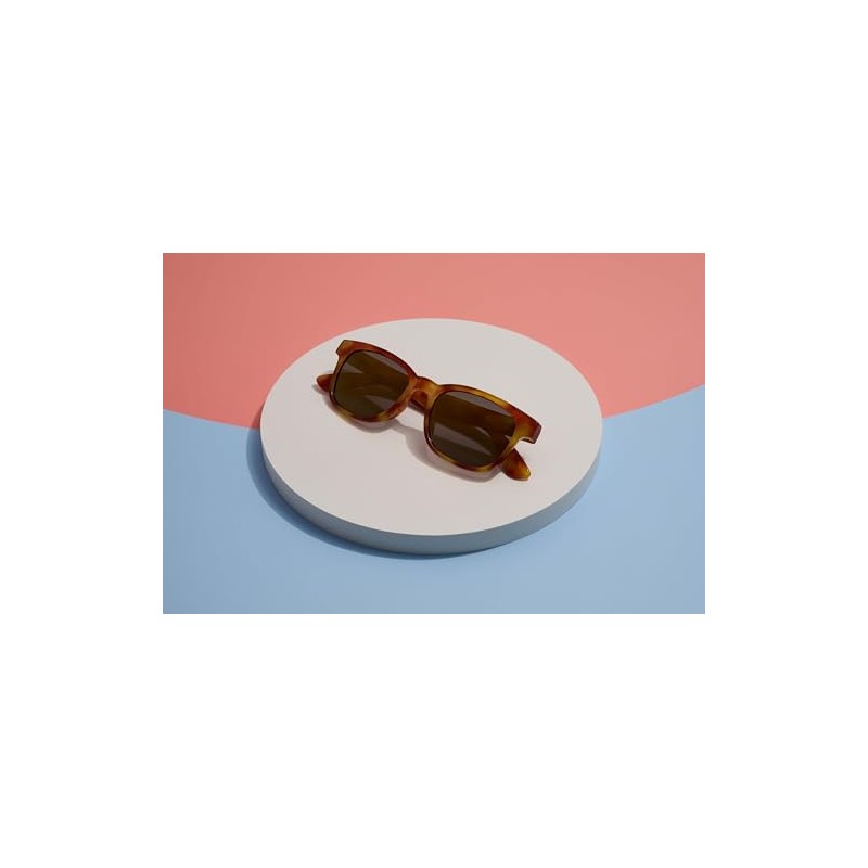 Peepers by PeeperSpecs 18th Hole Polarized Sunglasses Square, Amber Tortoise,