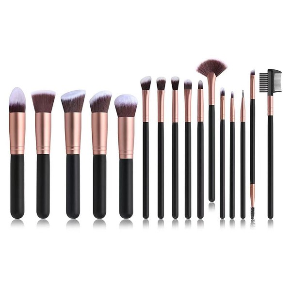 16-Piece Makeup Brush Set for Foundation, Cream, Eyeshadow, Blush, and