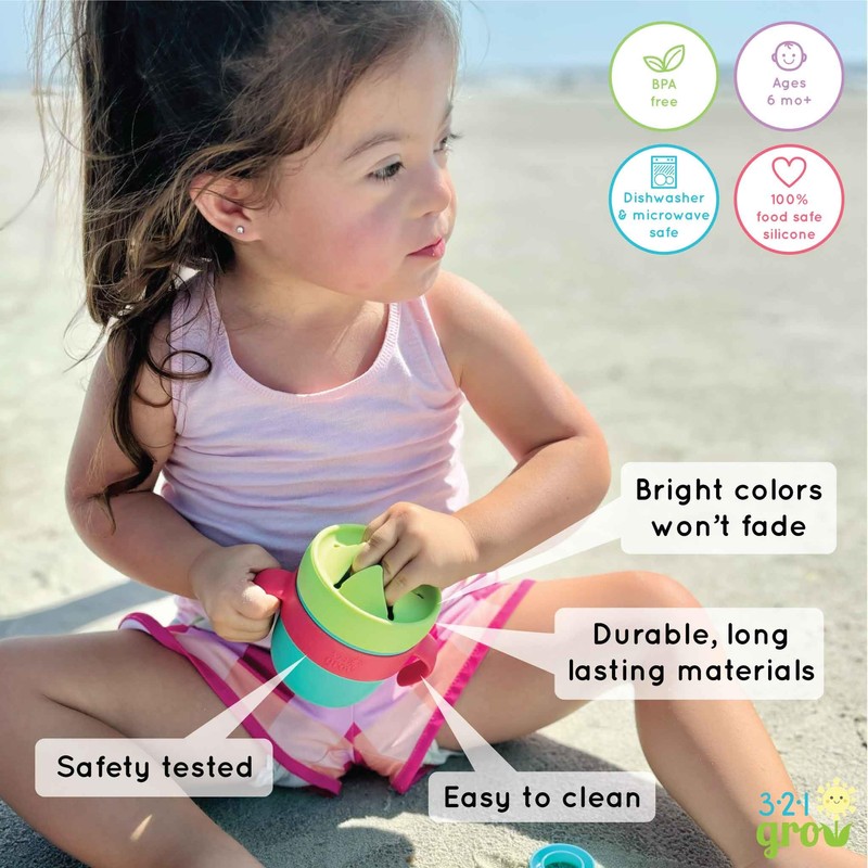 321 Grow Easy Learn Drink and Snack Set – Silicone