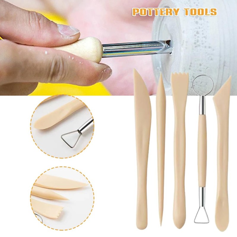 IKOPFLN 5 Piece Ceramic Sculptor Tools Clay Modelling Tools Clay
