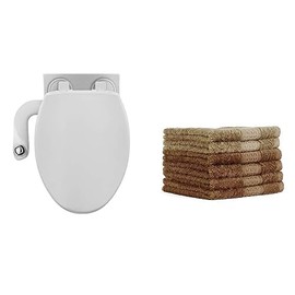 Bidet Bundle Includes (1) Bio Bidet by Bemis SlimEdge Bidet Attachment with (1) Bemis Elongated Toilet Seat & (6) Reusable Bidet Towelettes