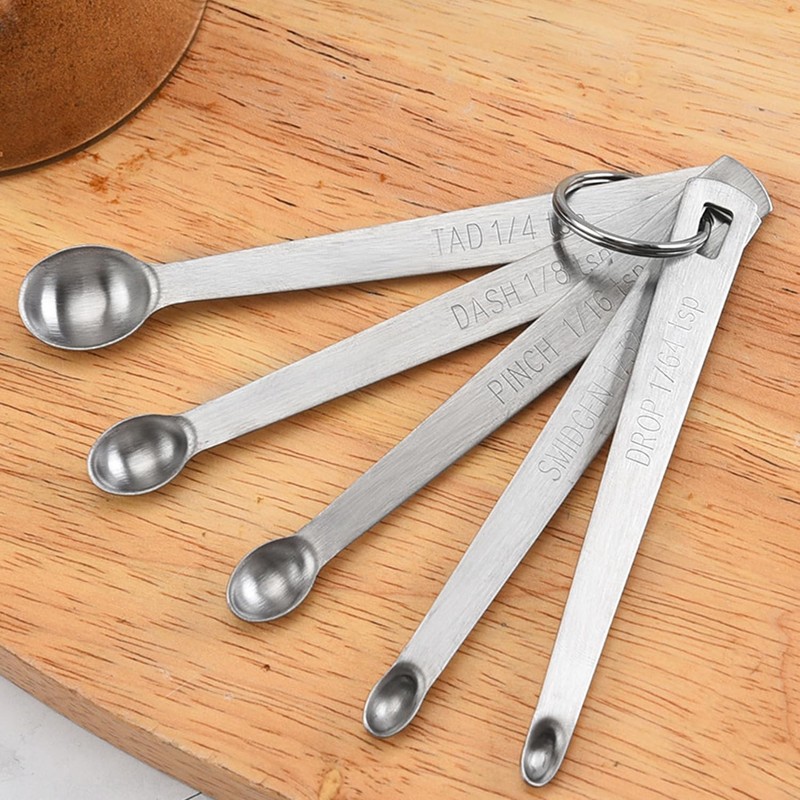 SLEEKEE 5 Pieces Stainless Steel Measuring Spoons Set, Mini Spoon,