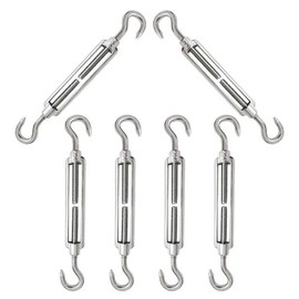 Turnbuckles, Stainless Steel, Turnbuckles, 304 Stainless Steel Adjustable Turnbuckle, Cable Tensioner, Stainless Steel, Turnbuckle Hook/Hook Stainless Steel, Turnbuckle Wire Tensioner (M5.6 Pieces)