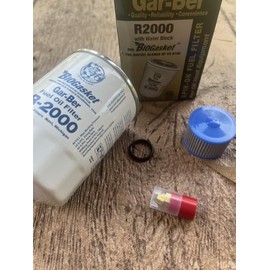1.00 60 A Oil Burner Tune up Kit 1.00 60 A Hollow Nozzle Oil Burner Service Kit with Gar-Ber Model R 2000 Spin on Fuel Filter and "A" Pump Strainer, Includes Nozzle, filter, and strainer