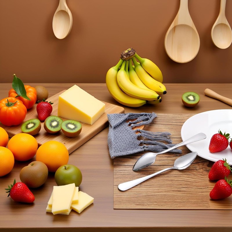 2 Pcs Grapefruit Spoon, Fruit Scraping Spoon with Serrated Edge