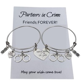 Partner in Crime Bracelet Set, Best Friend Bracelet, Best Friends Jewelry, Handcuff Bracelet-Partner in Crime- Best Friend Gifts