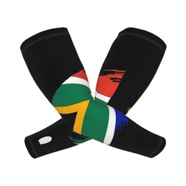 Cute South Africa Flag Cooling Arm Sleeves Women Men South African Sun Protection Sleeves Running Golf Cycling Arm Sleeves