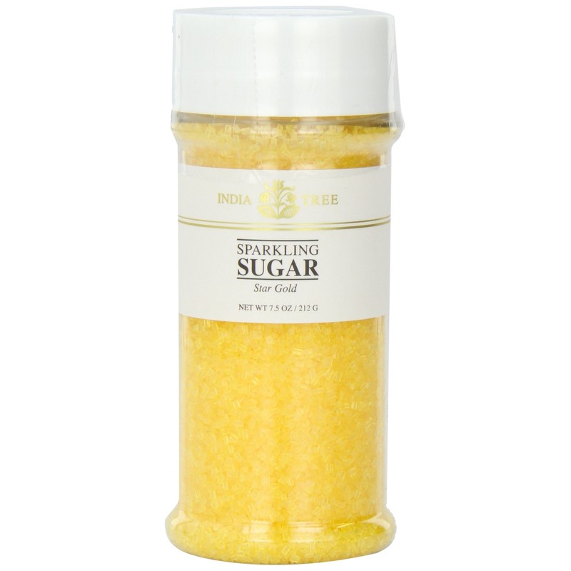 India Tree Gold Sparkling Sugar, 7.5 oz | Vibrant Decorating
