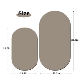 Eanpet Quick Dry Bath Mat Nonslip Coffee Bathroom Rugs Super Absorbent Bath Rug Machine Washable Shower Mat Solid Oval Floor Mats Carpet for Bathroom Kitchen Bathtub,19.6" x 31.5"