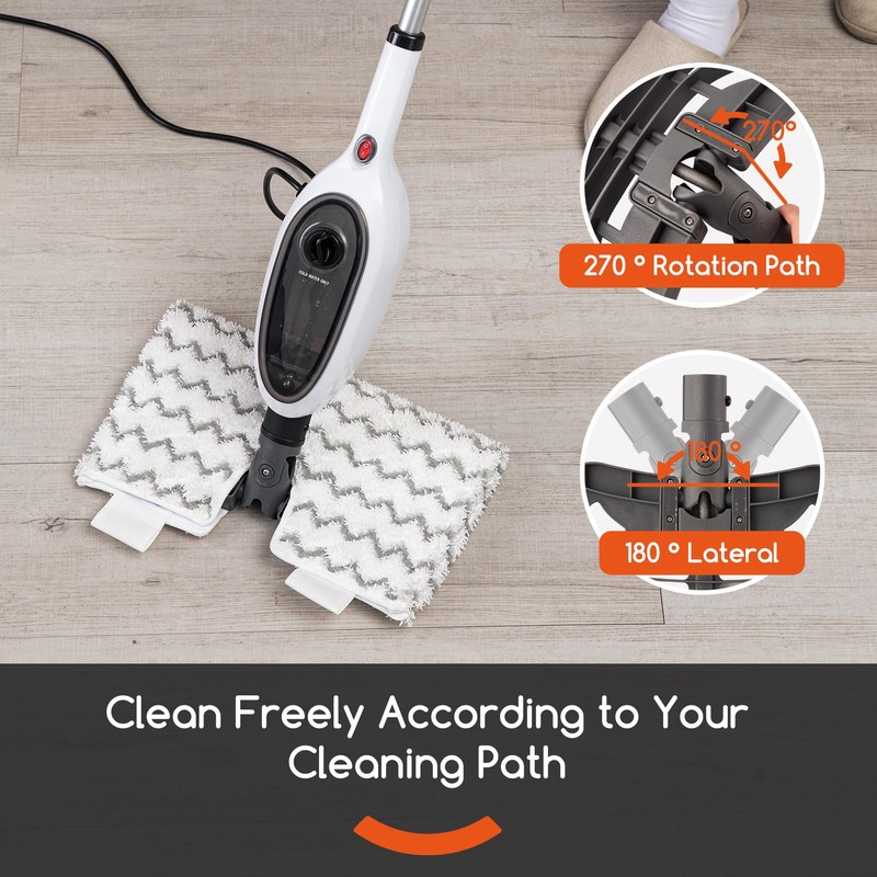 REECOO Steam Mops for Floor Cleaning, Unique Double-Sided Flip Design,