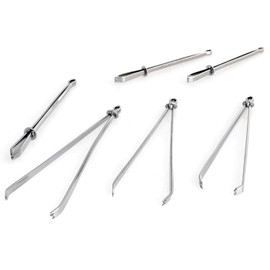 Longdex Bodkin Threader Tweezer 6PCS Metal Easy Pull Drawstring Threaders with Tweezers for Handwork Sewing Craft DIY Tool