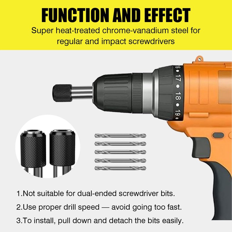 9 Pieces Magnetic Bit Holder 60 mm, Bit Holder Magnetic