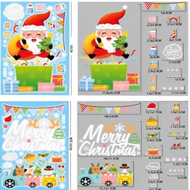 Christmas Snowflake Stickers，158pcs Christmas Window Clings，for Christmas Window Decorations, Double Sided Xmas Window Clings for Kids Party Holiday Supplies 6 Sheet
