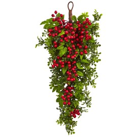 Nearly Natural 4562 26â€ Berry Boxwood Teardrop,24'' x 5.75'' x 7''