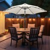 FLAME&SHADE 10ft Solar Outdoor Umbrella - 24 LED Lighted Patio