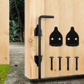 DJSUNPACKING 12" Heavy Duty Cane Bolt Gate Drop Rod-Steel Gate Ground Latch Designed for Wood Metal Vinyl Gates or Double Doors Fence Applications