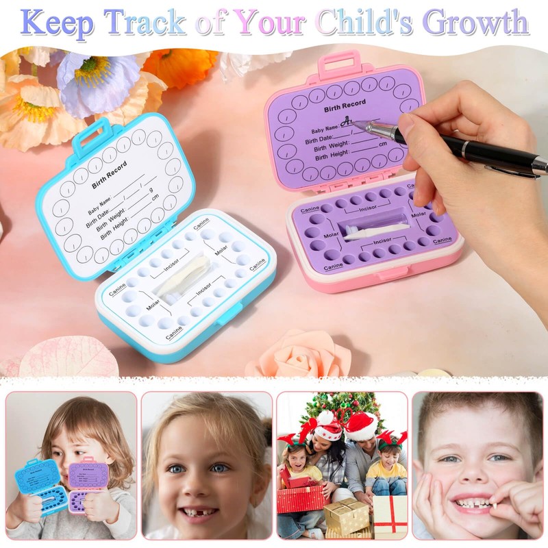 Caffox 2 Pack Tooth Holders for Kids Keepsake, Tooth Fairy