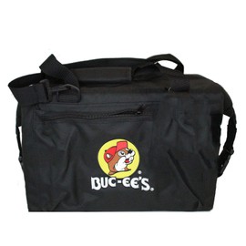 Buc-ees Traveling Leak Proof Cooler Bag for Camping, Picnic, BBQ, Hiking, Beach - Reusable Deep Freeze Lunch Box for 24 Cans, Cold Food for Friends & Family (Black)
