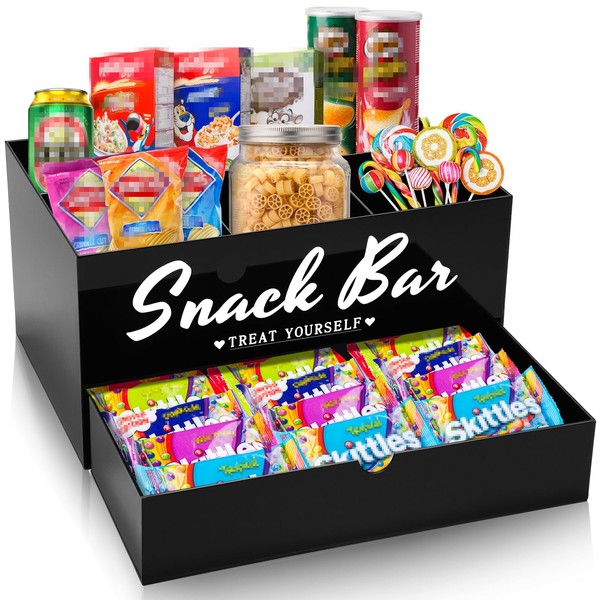 Acrylic Snack Organizer for Countertop, Snack Organizer with Drawer, Food