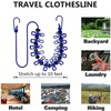 Portable Clothesline with 12 Clothespins, Windproof Travel Clothesline Stretchy Retractable