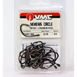 VMC Hook VMC Nemesis circle Offset Vanadium Steel 8382BN Size 2/0 Pack of 25