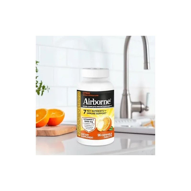Airborne Vitamina 1000mg Masticables Zinc Tabletas