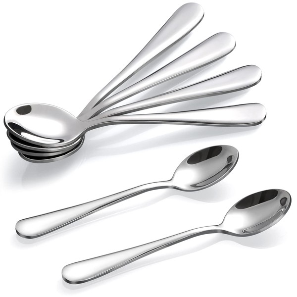 Hiware 6-Piece Demitasse Espresso Spoons, 4 Inches Stainless Steel Mini Coffee Spoons