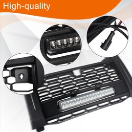 CUSAUTV Front Mesh Grill for XPEDITION, Waterproof Mesh Grill with LH&RH LED DRL Compatible with Polaris XP/XP 5/ADV/ADV 5 2024 Accessories